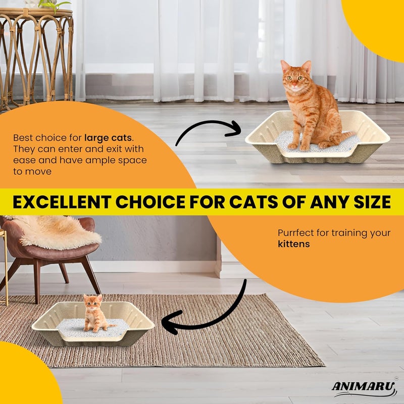 Animaru Disposable Litter Boxes (Jumbo - Low Entry, 4-Pack) - Image 4